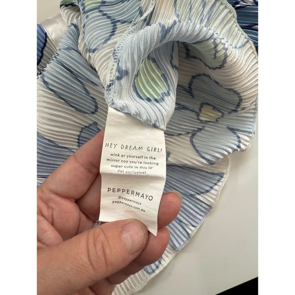 PEPPERMAYO Floral‎ Pleated Shirt Button Front Long Sleeve Women's Top - Picture 10 of 11